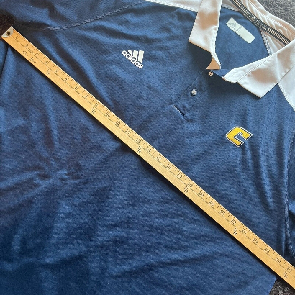 Tennessee Chattanooga UTC Adidas Blue Polo Short Sleeve Shirt Mens 3XL - Picture 8 of 9